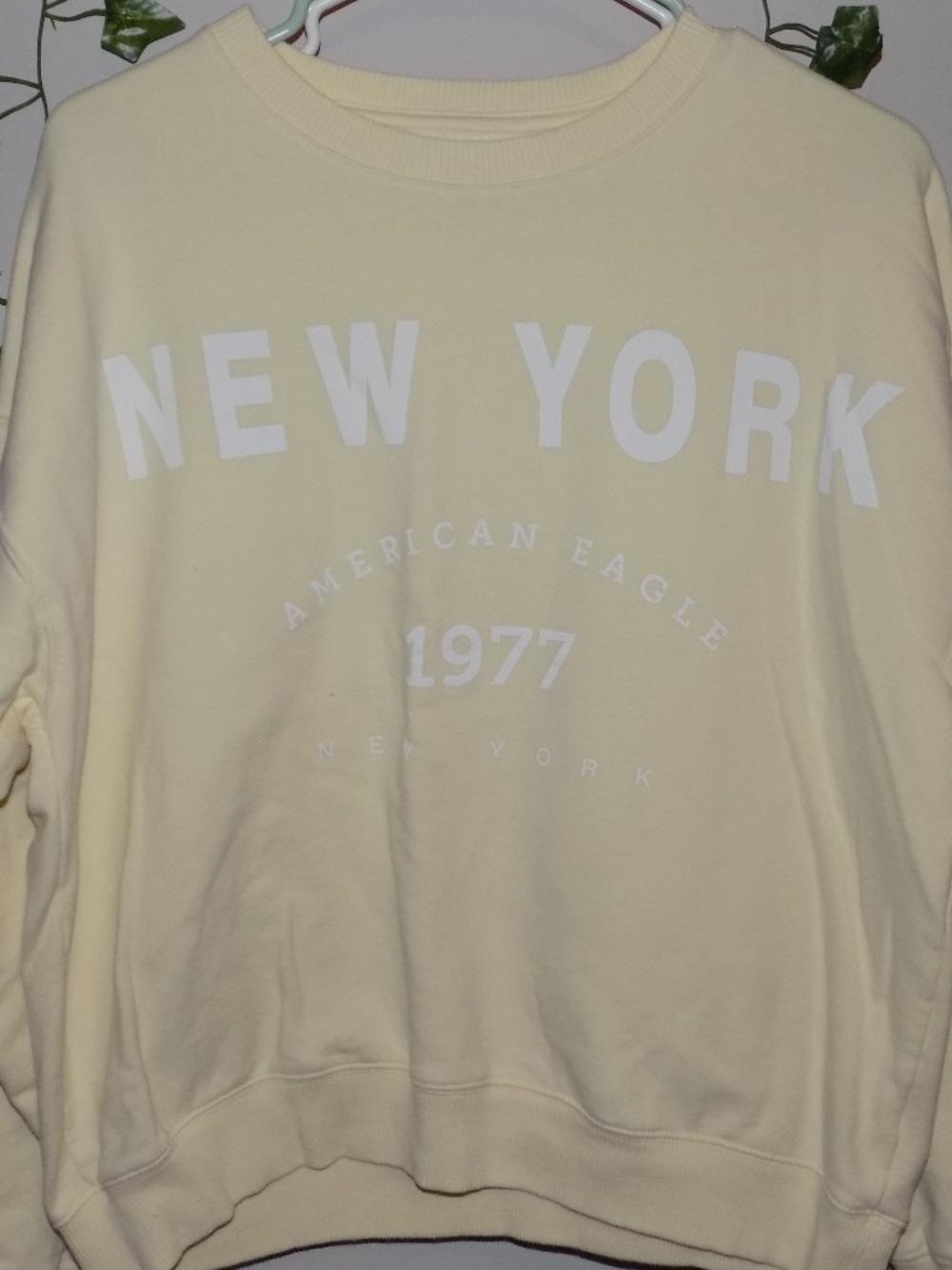 American Eagle Light Yellow New York Crewneck